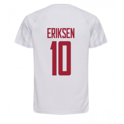 Echipament fotbal Danemarca Christian Eriksen #10 Tricou Deplasare Mondial 2022 maneca scurta